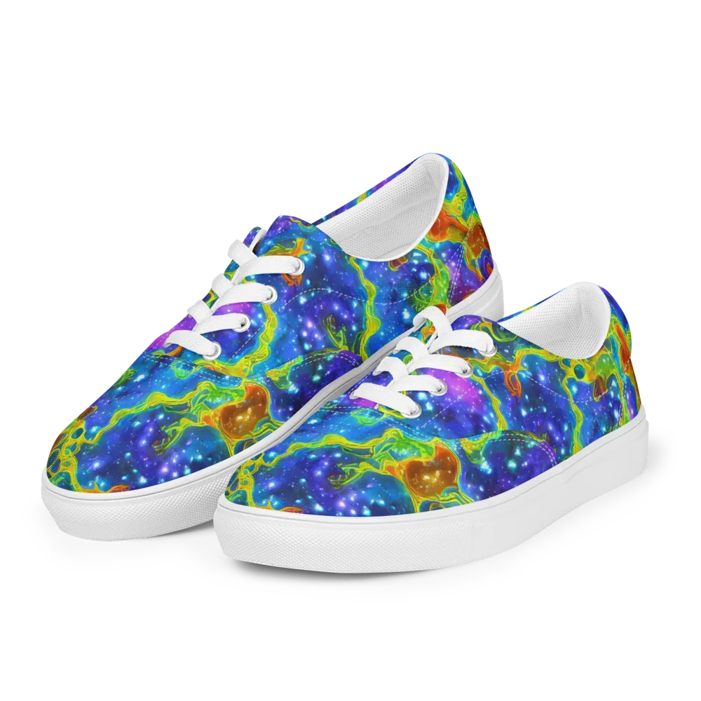 Starfire Maze on Men's Lace-Up Canvas Shoes — Left Front