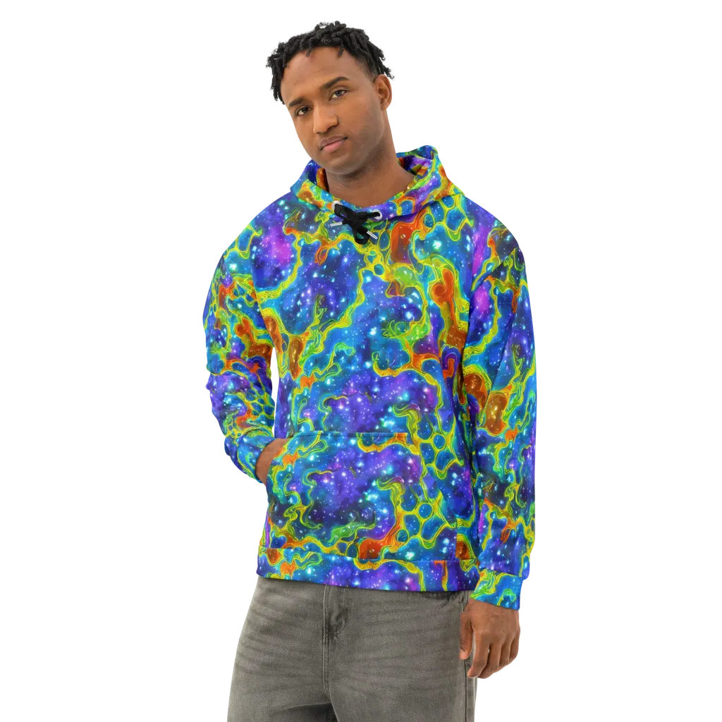 Starfire Maze on Cotton Hoodie — Left Front