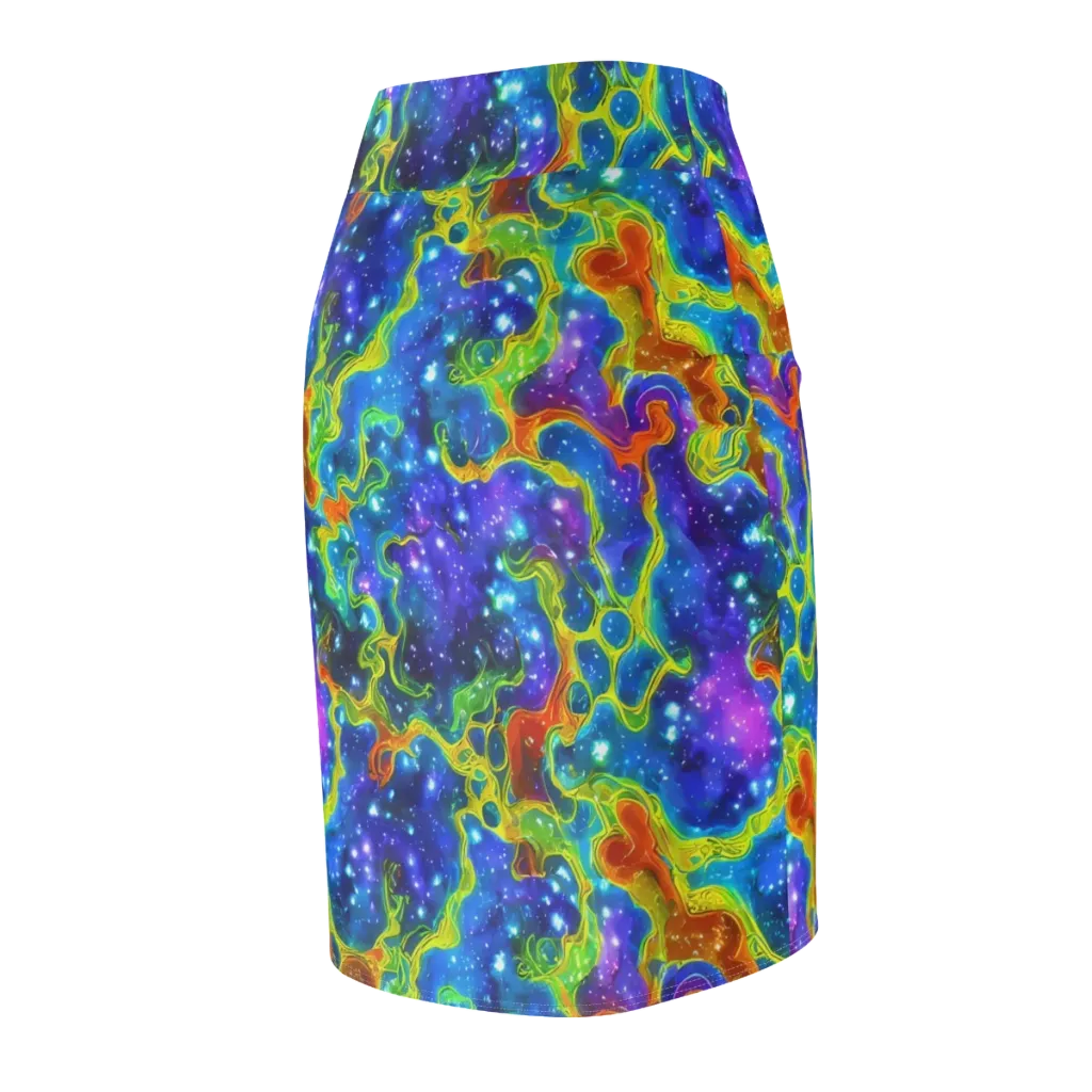 Starfire Maze on Pencil Skirt — Back Side