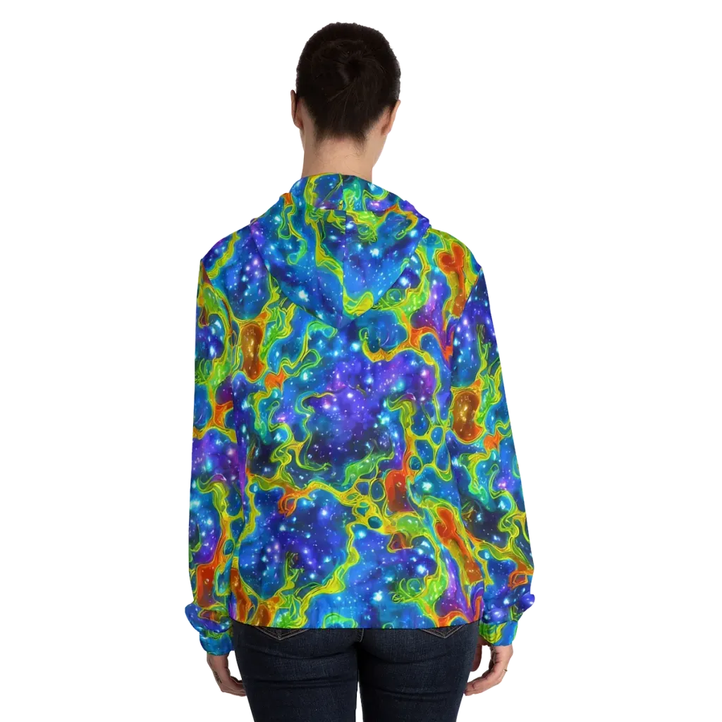 Starfire Maze on Women's Full-Zip Hoodie — Back On Person