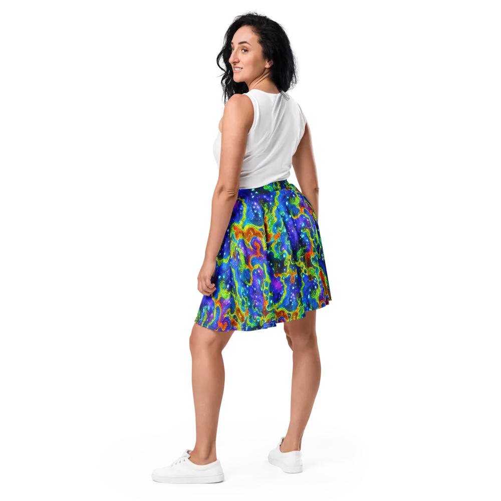 Starfire Maze on Skater Skirt — Back