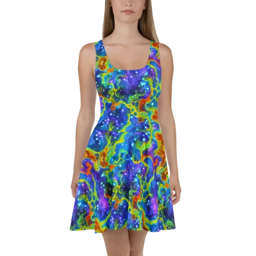 Starfire Maze on a Skater Dress