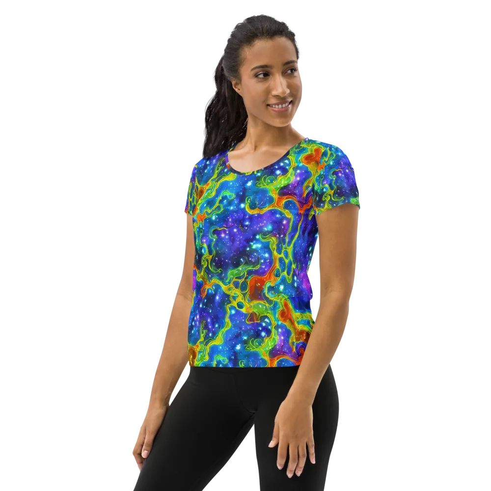 Starfire Maze on Women's Athletic T-Shirt — Left