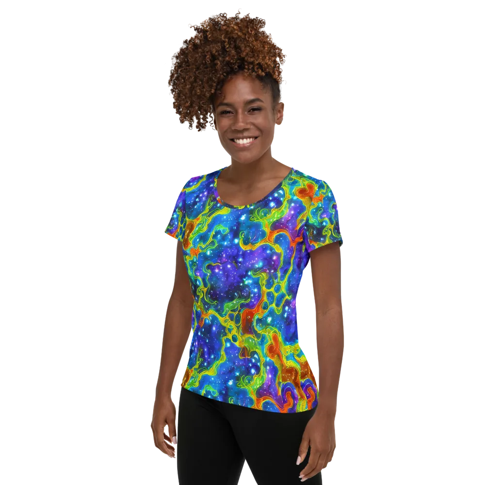 Starfire Maze on Women's Athletic T-Shirt — Left