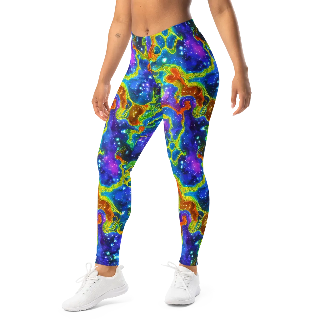 Starfire Maze on Leggings — Left Front