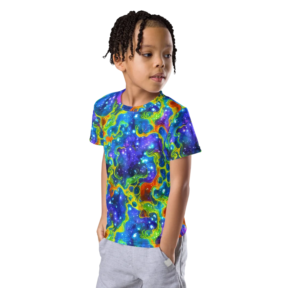 Starfire Maze on Kids Crew Neck T-Shirt — Left Front