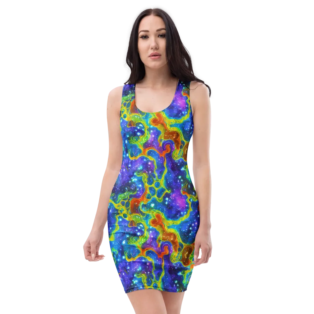 Starfire Maze on Bodycon Dress — Front