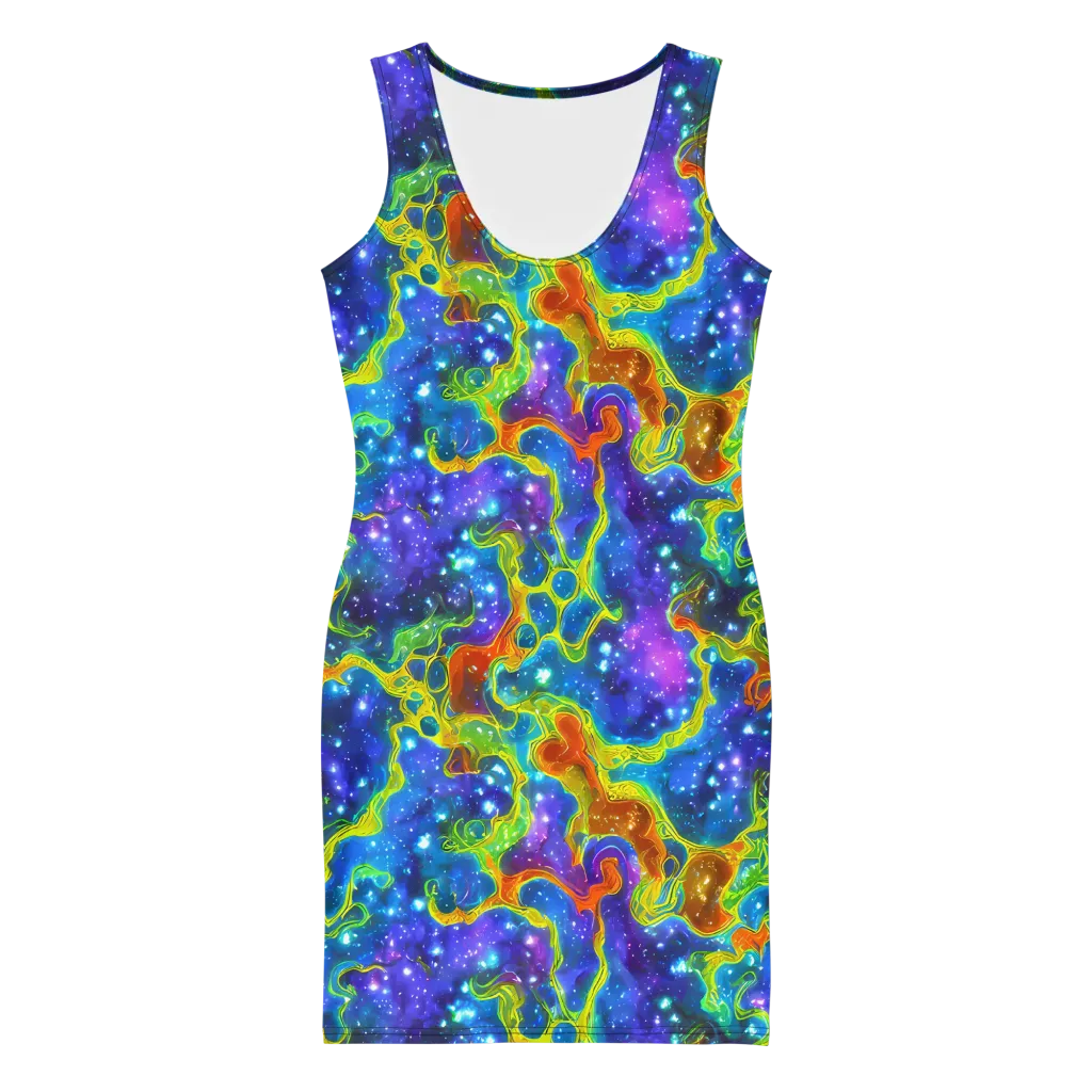 Starfire Maze on Bodycon Dress — Front