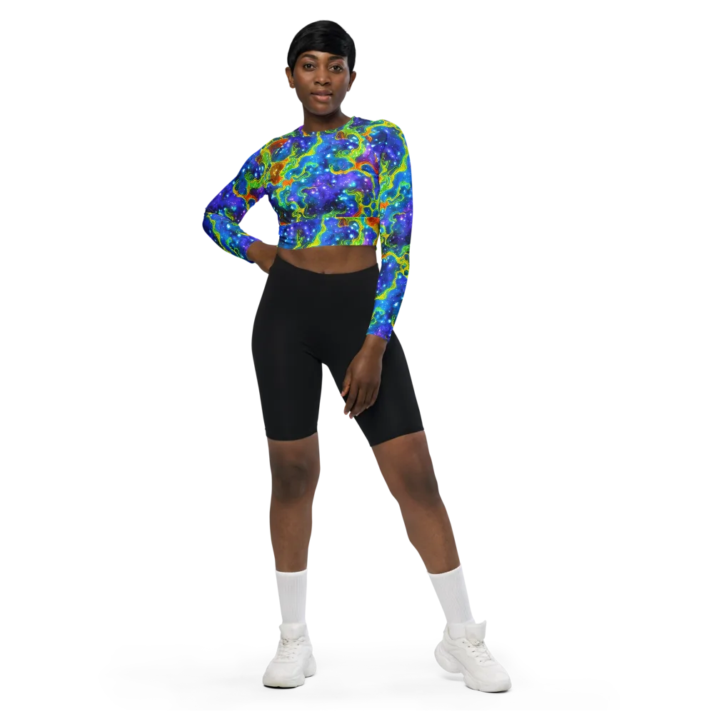 Starfire Maze on Long Sleeve Crop Top — Front