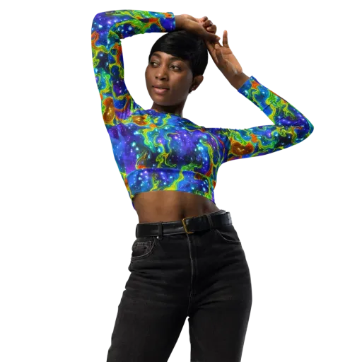 Starfire Maze on a Long Sleeve Crop Top