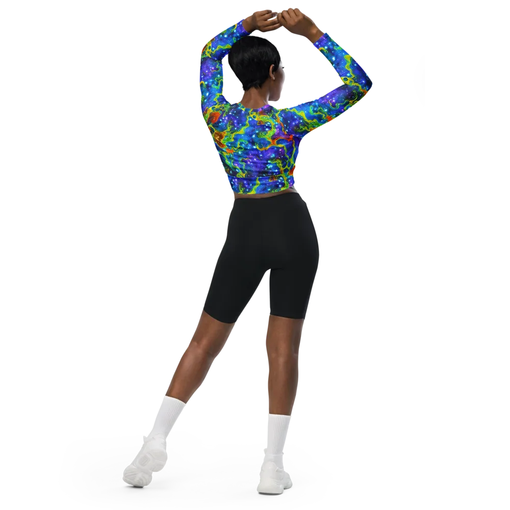 Starfire Maze on Long Sleeve Crop Top — Back