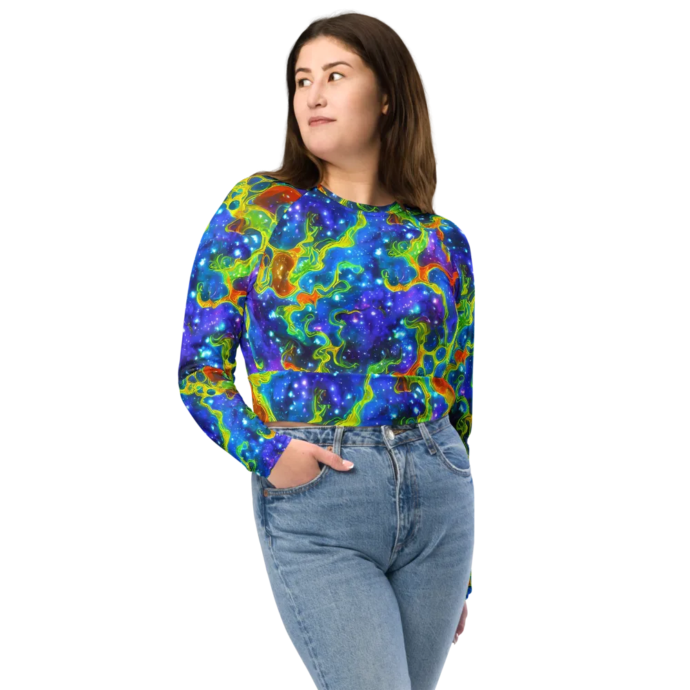 Starfire Maze on Long Sleeve Crop Top — Front