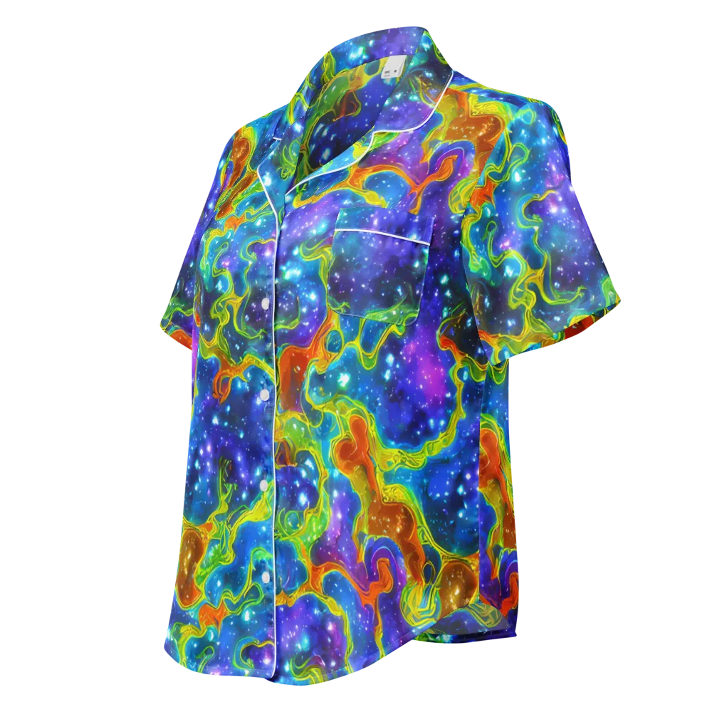 Starfire Maze on Women's Short Sleeve Pajama Top — Left Front