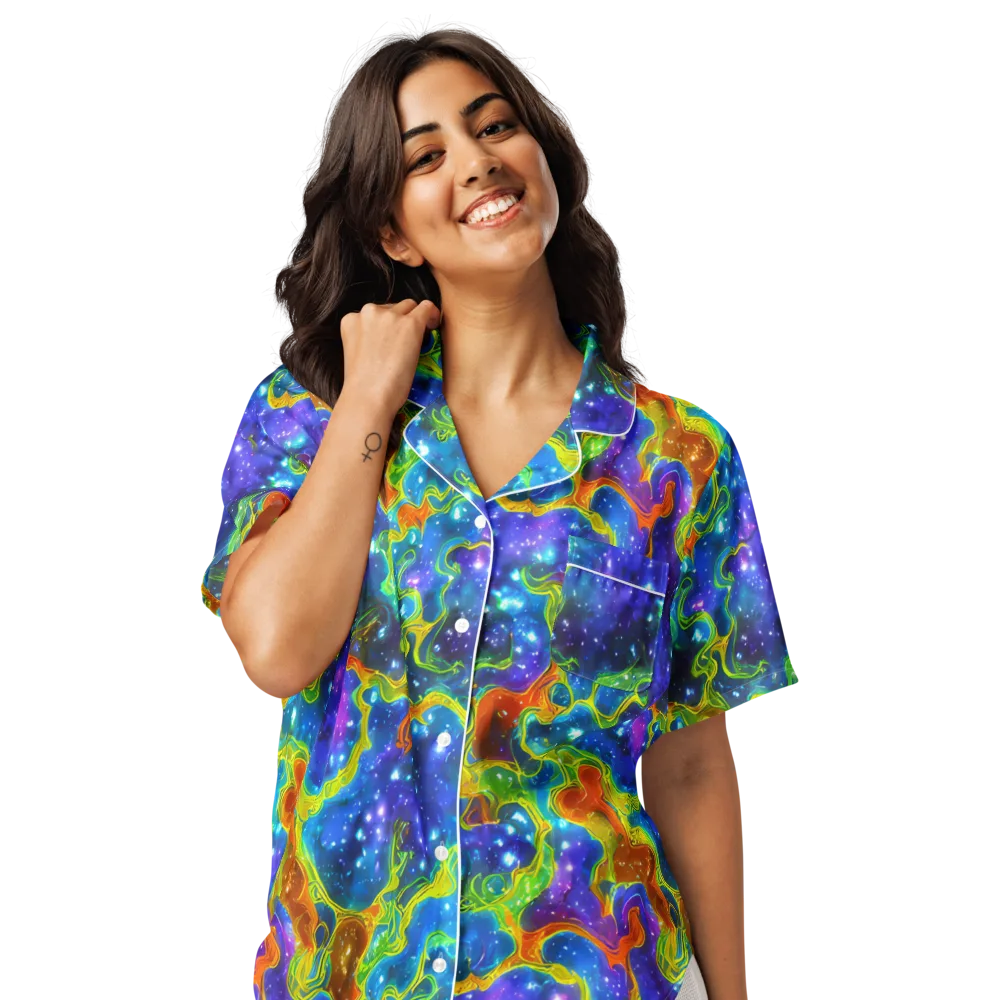 Starfire Maze on Women's Short Sleeve Pajama Top — Front