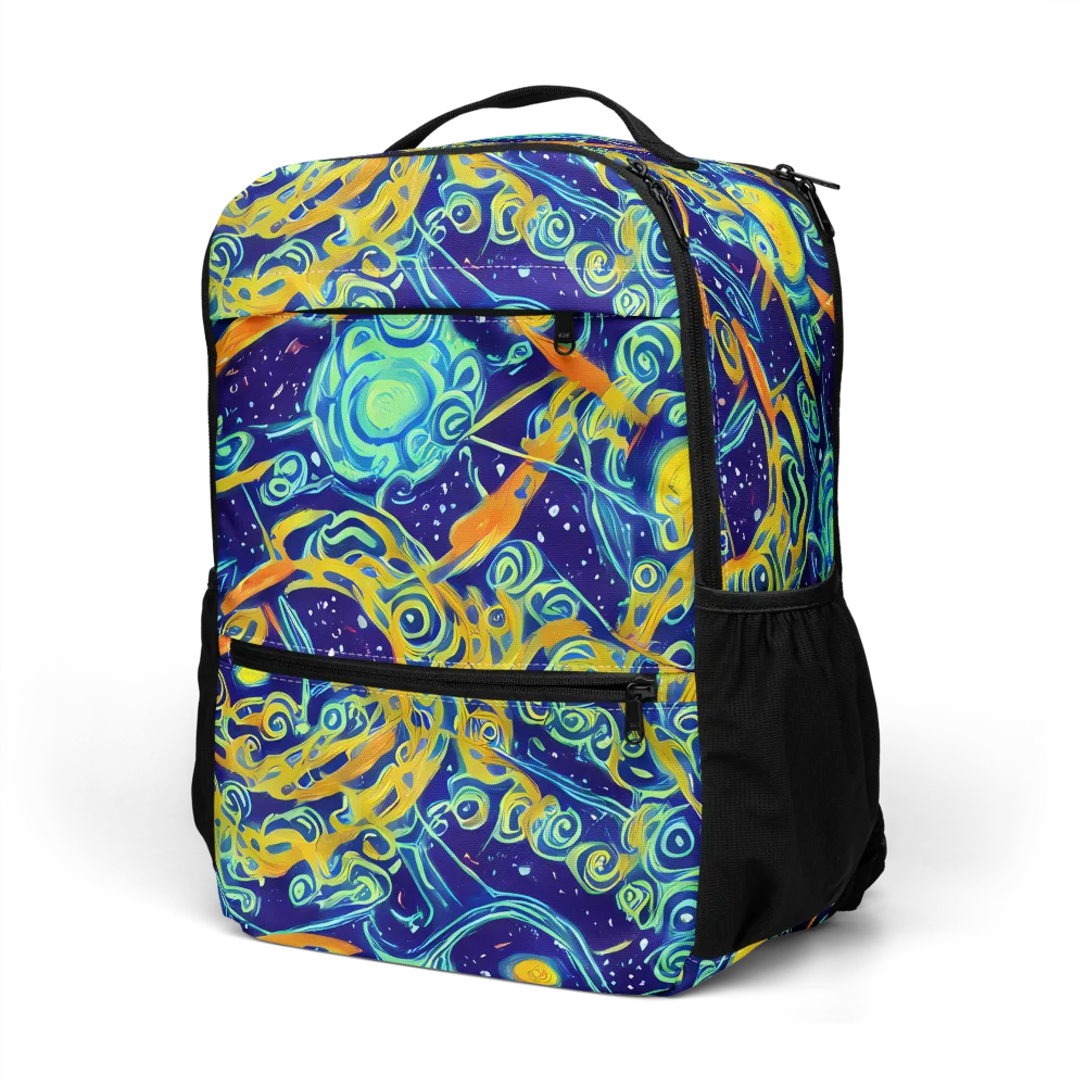 Blue Flame Cosmos on Utility Backpack — Left Front
