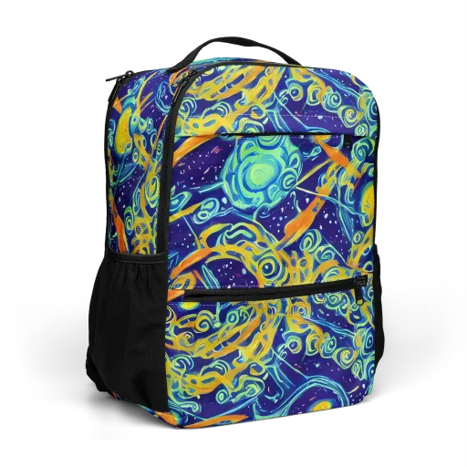 Blue Flame Cosmos on a Utility Backpack
