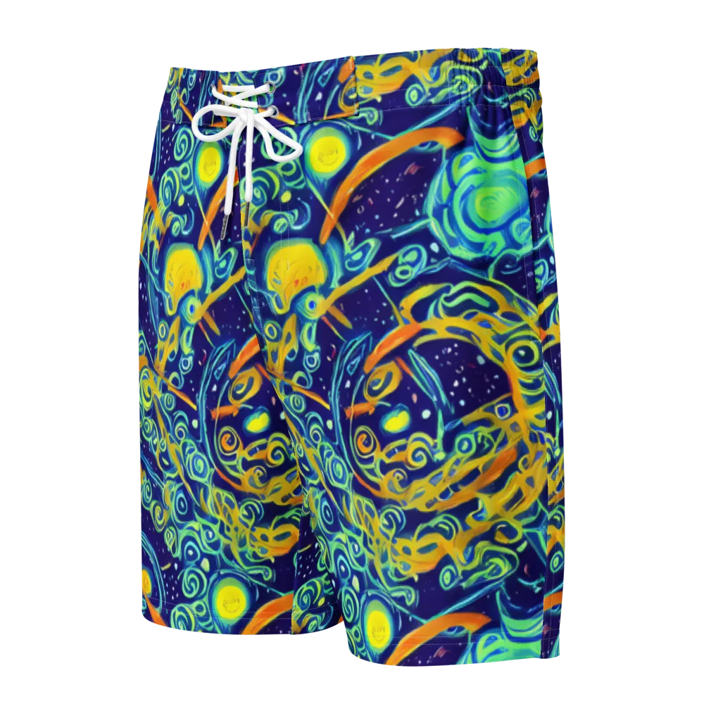 Blue Flame Cosmos on Men's Board Shorts — Front