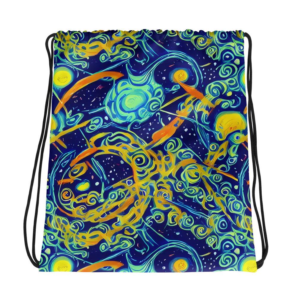 Blue Flame Cosmos on Drawstring Bag — Photo