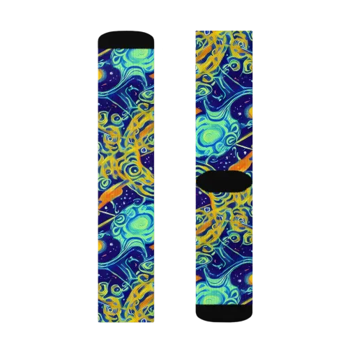 Blue Flame Cosmos on a Socks