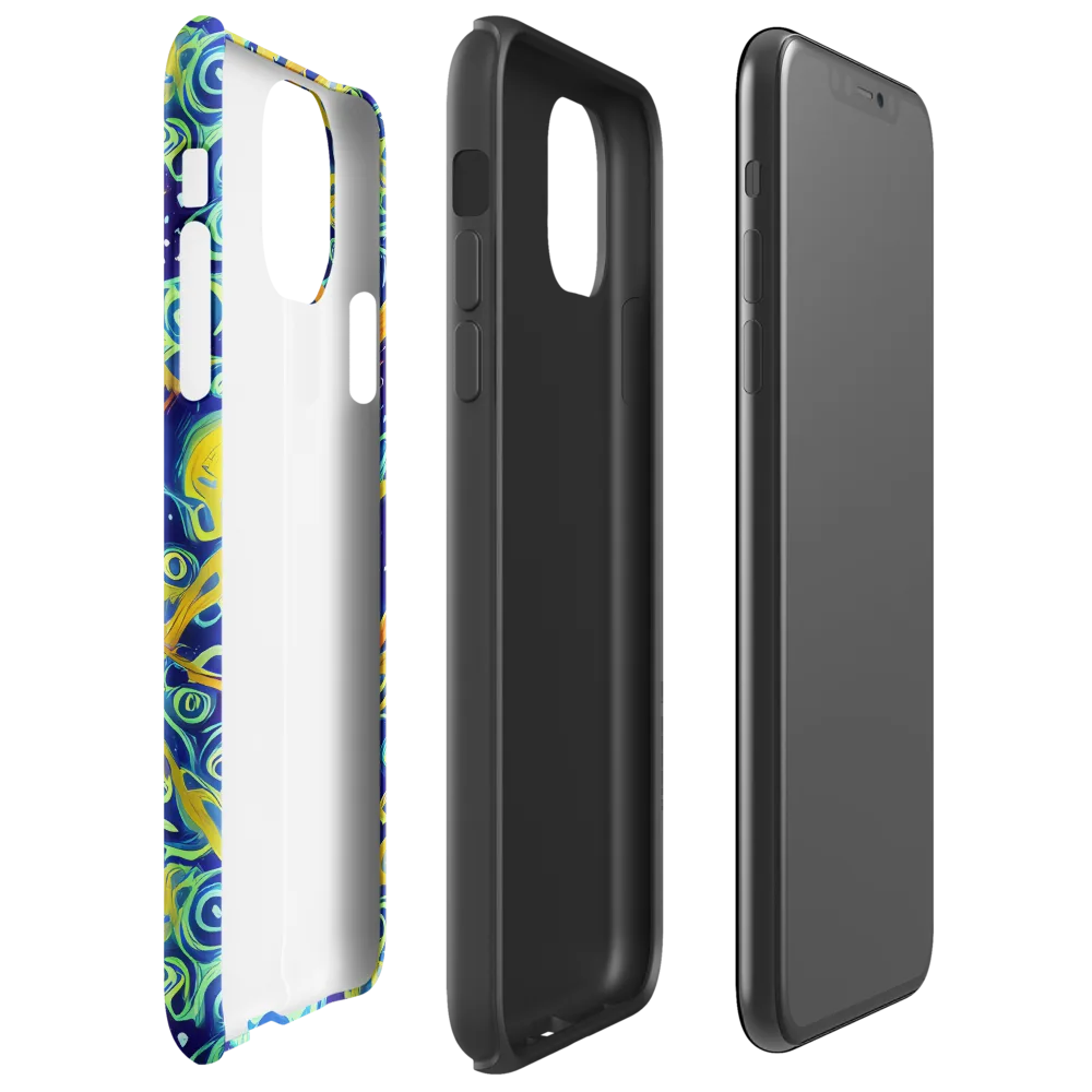 Blue Flame Cosmos on Tough Case for iPhone® — Right
