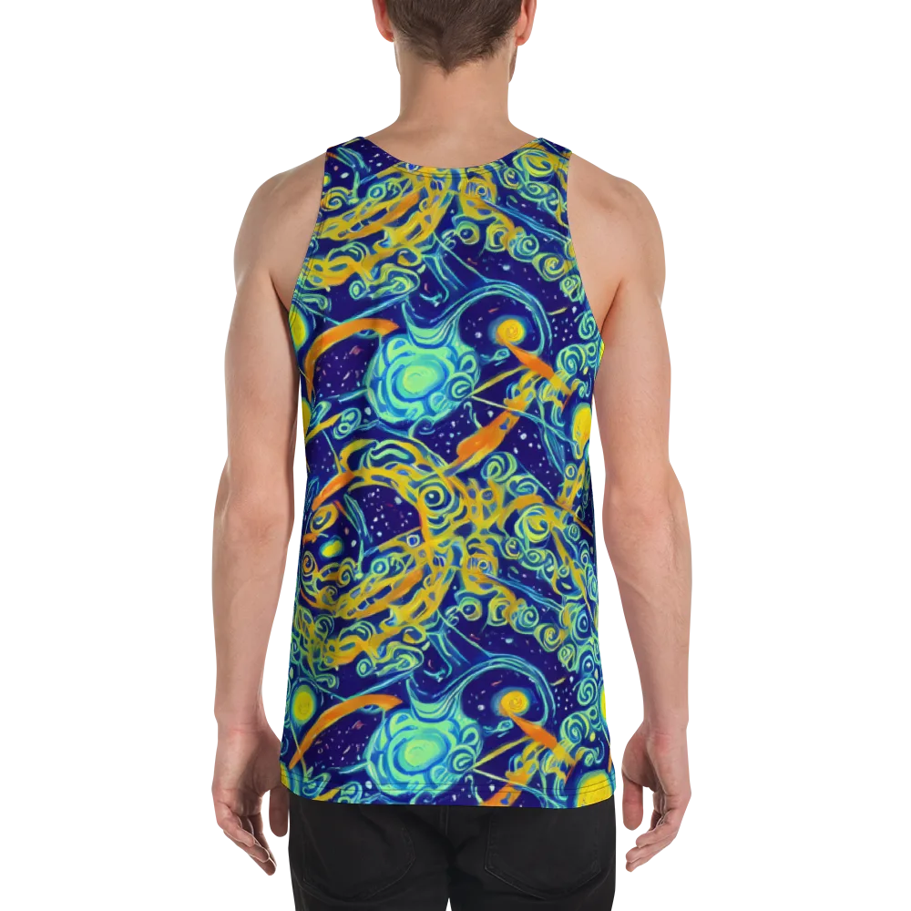 Blue Flame Cosmos on Men's Tank Top — Back