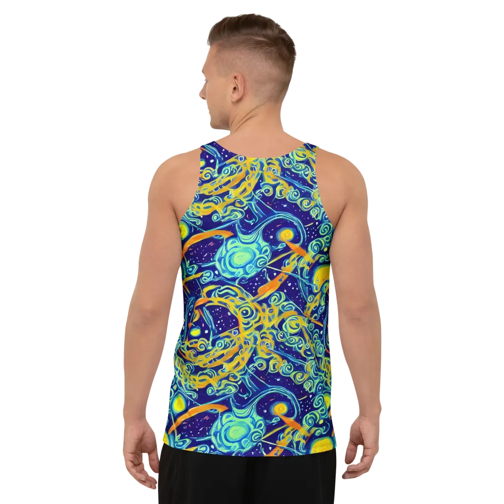 Blue Flame Cosmos on Men's Tank Top — Back