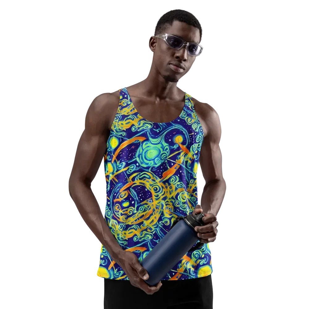 Blue Flame Cosmos on Men's Tank Top — Front