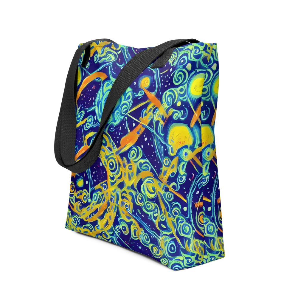 Blue Flame Cosmos on Tote Bag — Front