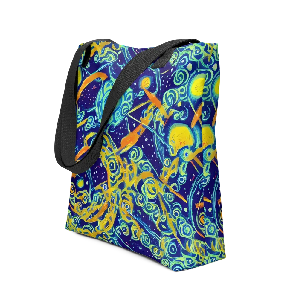 Blue Flame Cosmos on Tote Bag — Front