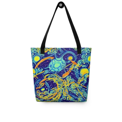 Blue Flame Cosmos on a Tote Bag