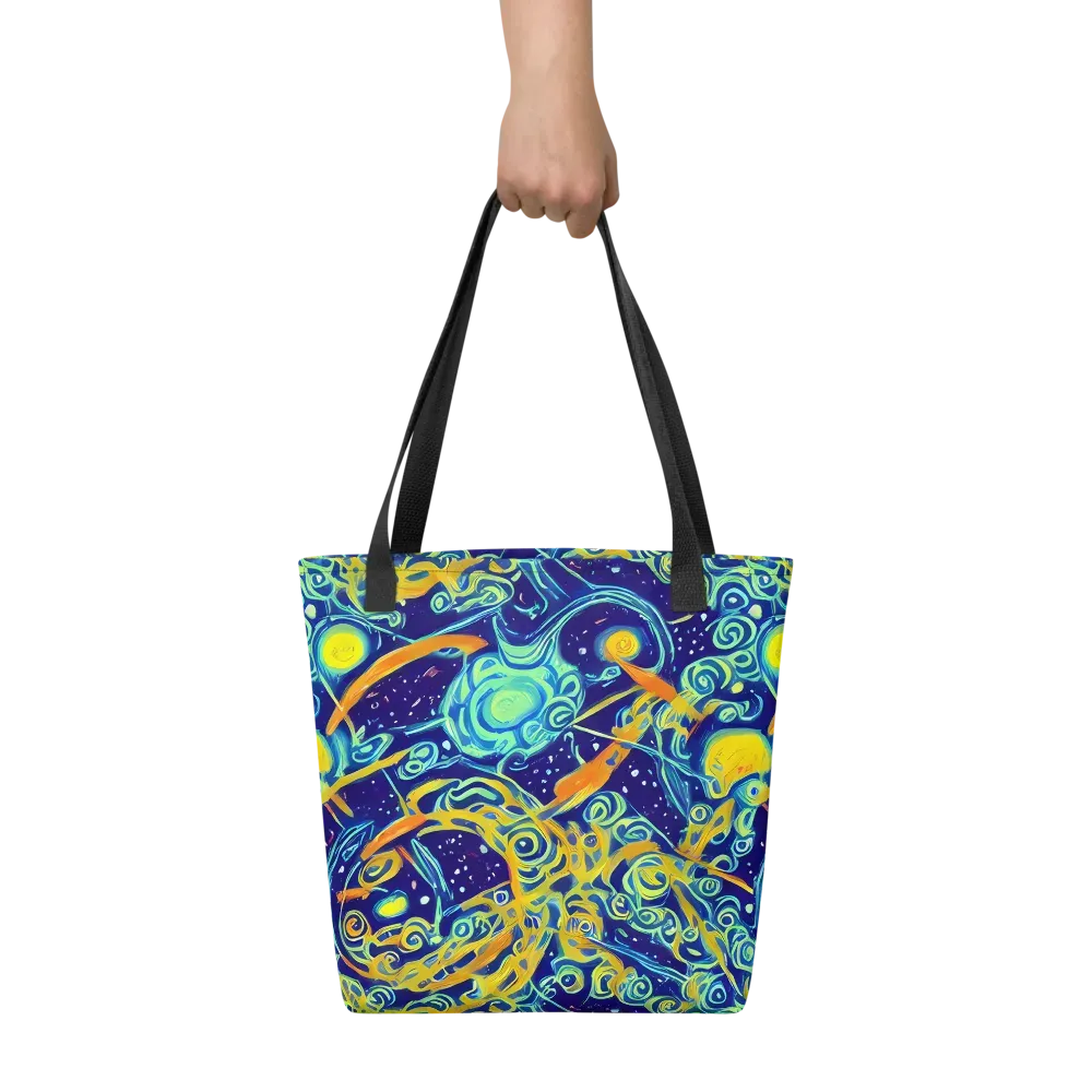 Blue Flame Cosmos on Tote Bag — Front