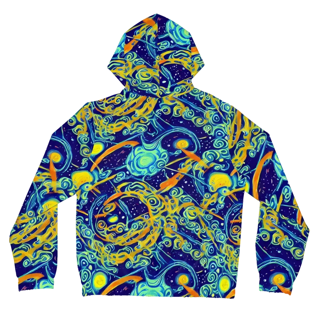 Blue Flame Cosmos on Women's Full-Zip Hoodie — Back