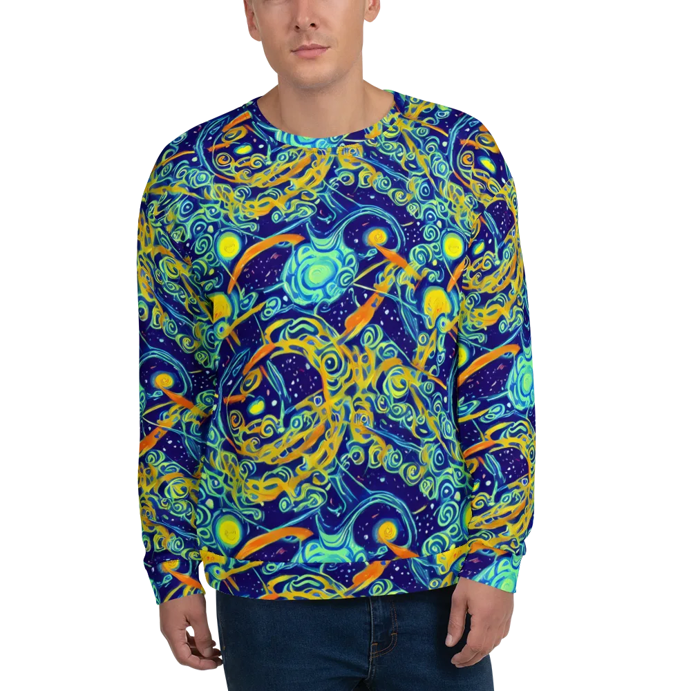 Blue Flame Cosmos on Sweatshirt — Front