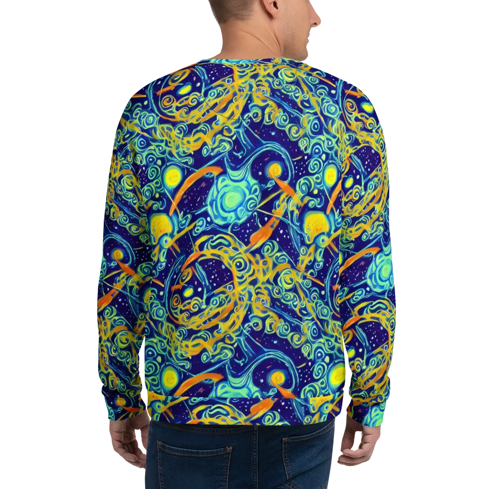 Blue Flame Cosmos on Sweatshirt — Back
