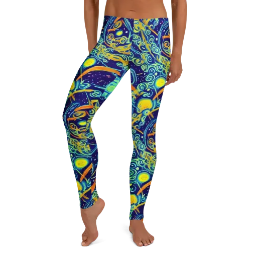 Blue Flame Cosmos on a Leggings