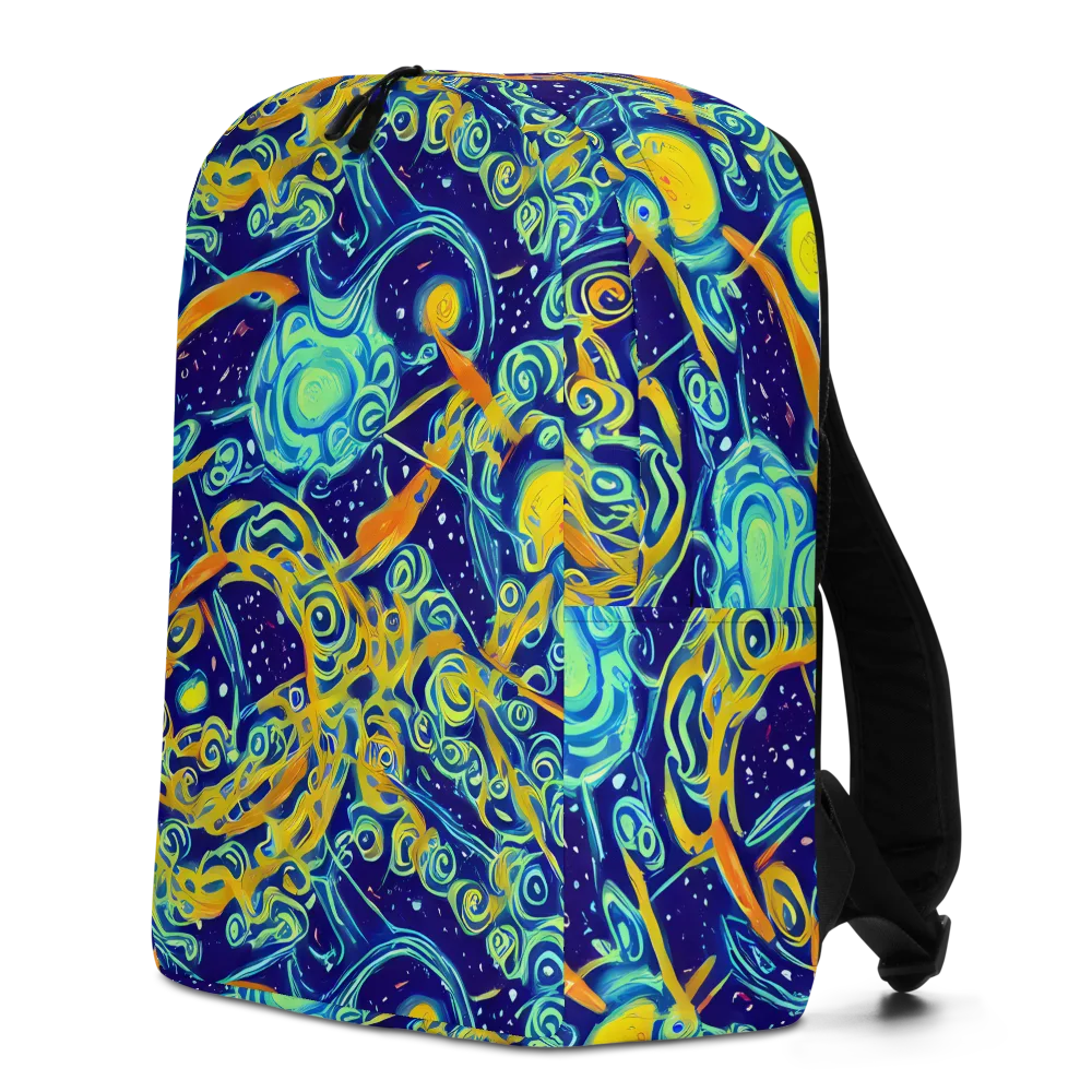 Blue Flame Cosmos on Minimalist Backpack — Left