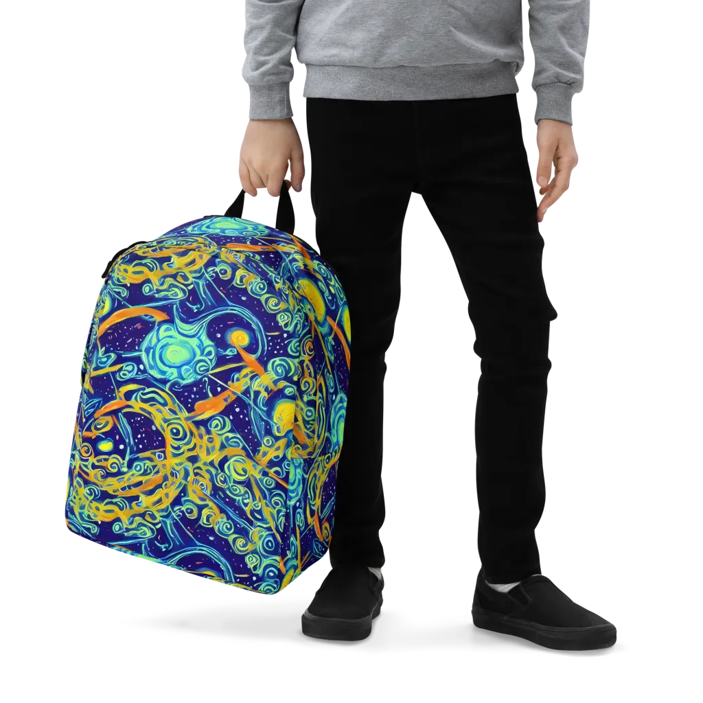 Blue Flame Cosmos on Minimalist Backpack — Zoomed-in