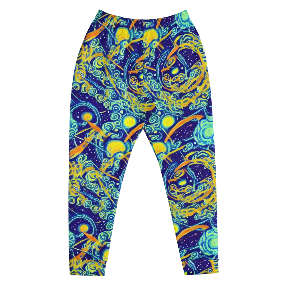 Blue Flame Cosmos on Men's Joggers — Front