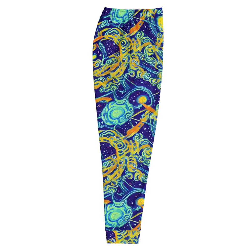 Blue Flame Cosmos on Men's Joggers — Right