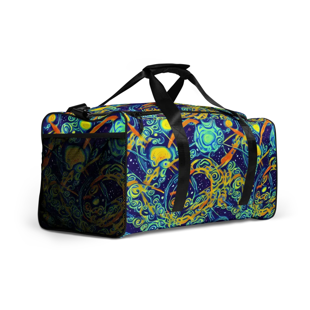 Blue Flame Cosmos on Duffle Bag — Right Front
