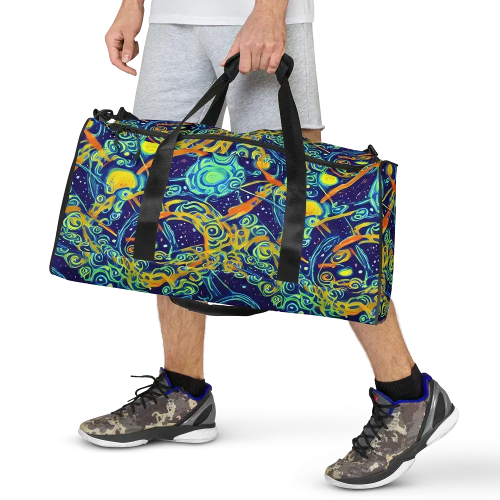 Blue Flame Cosmos on Duffle Bag — Front