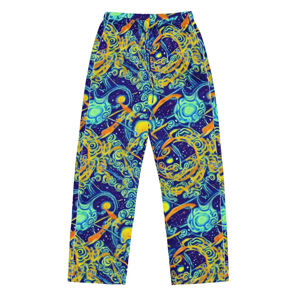 Blue Flame Cosmos on Women's Pajama Pants — Front