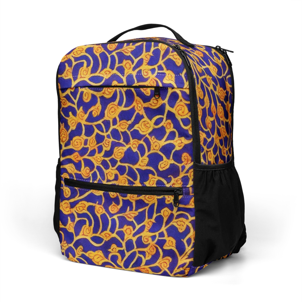 Cobalt Filigree on Utility Backpack — Left Front