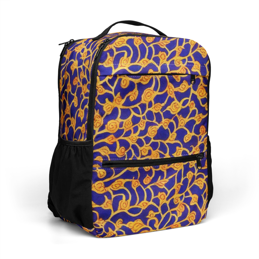 Cobalt Filigree on Utility Backpack — Right Front