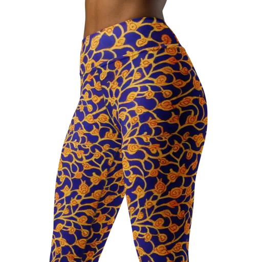 Cobalt Filigree on a Yoga Leggings