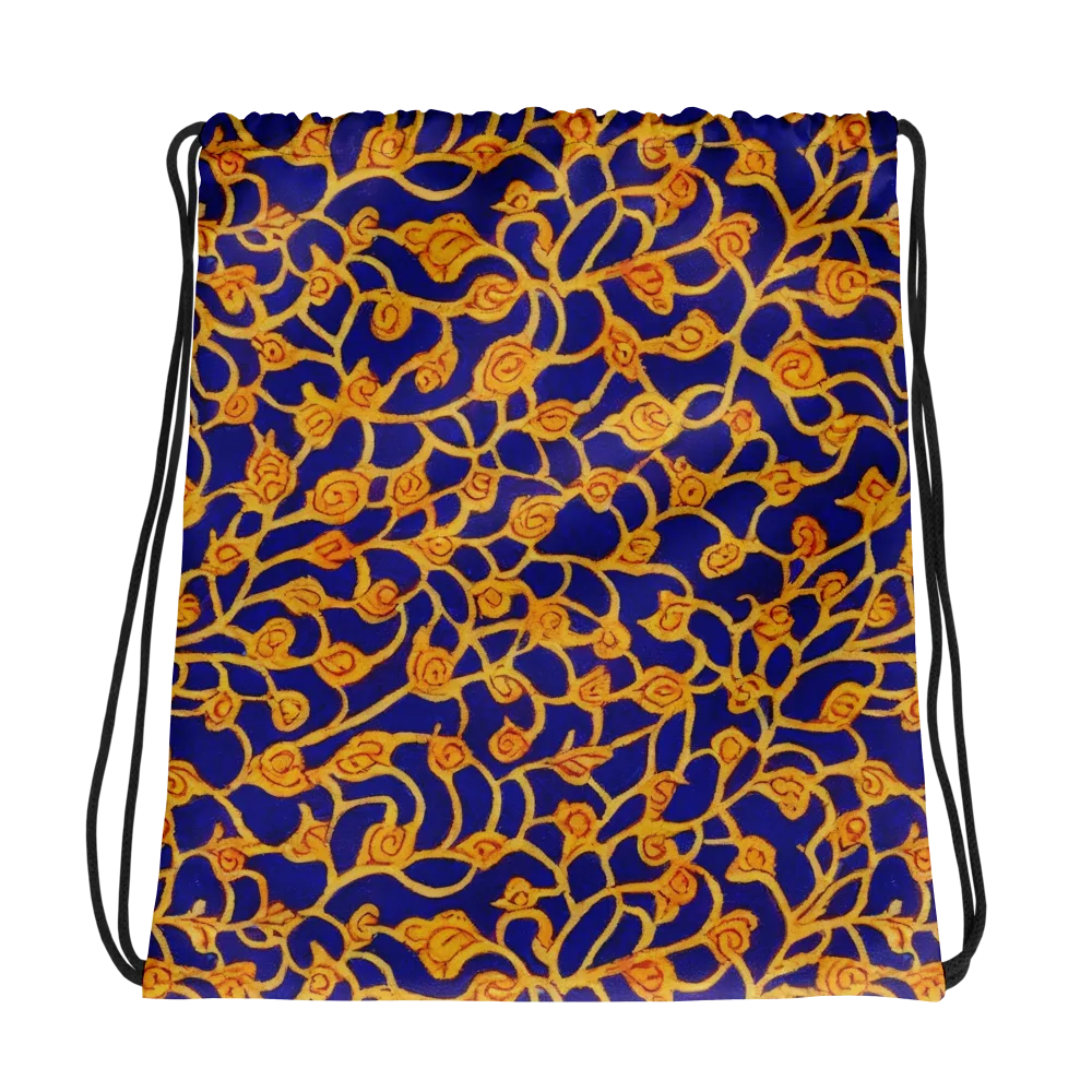 Cobalt Filigree on Drawstring Bag — Photo