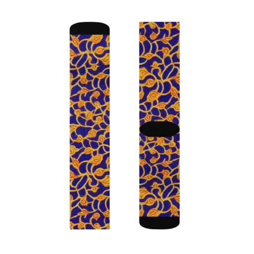 Cobalt Filigree on a Socks
