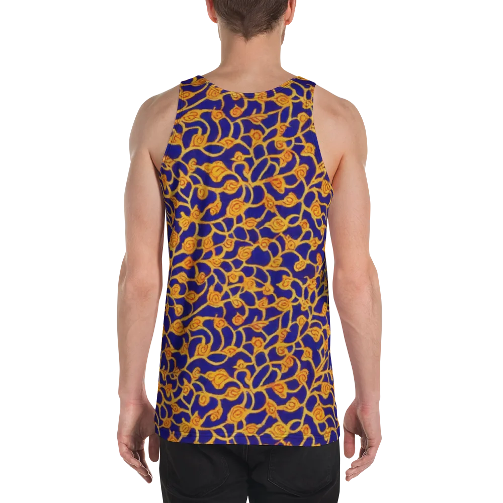 Cobalt Filigree on Men's Tank Top — Back