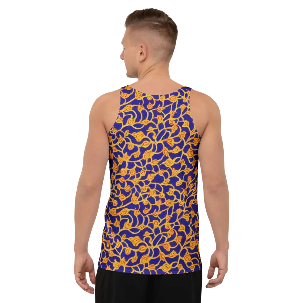 Cobalt Filigree on Men's Tank Top — Back