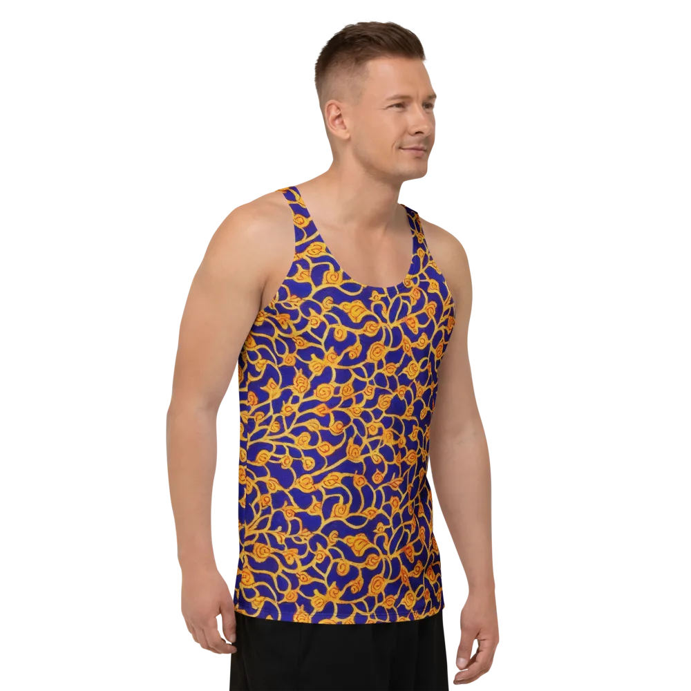 Cobalt Filigree on Men's Tank Top — Right Front